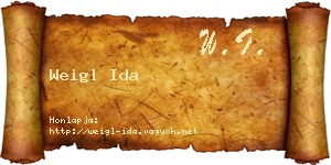 Weigl Ida névjegykártya